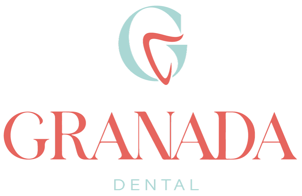 Granada Dental logo with teal “G” and red tooth icon above text